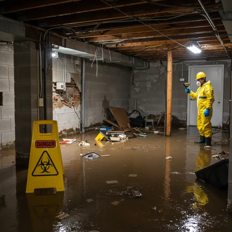 Flooded Basement Electrical Hazard in Fremont, IN Property