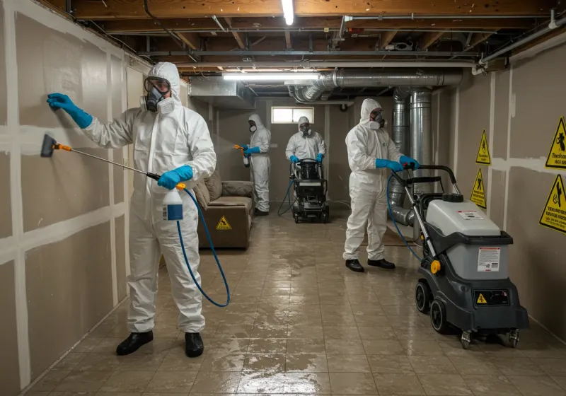 Basement Moisture Removal and Structural Drying process in Fremont, IN